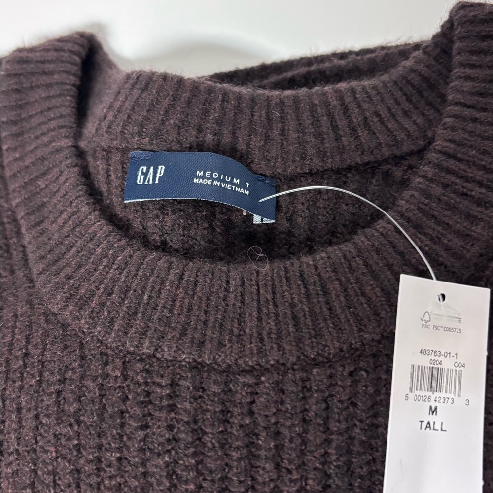 NWT GAP Medium Brown women’s ribbed knit oversized sweater